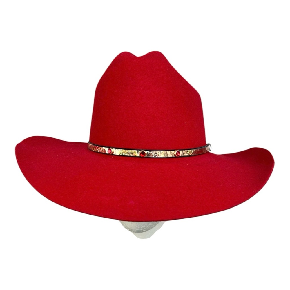 Elegant Red Wide-Brim Hat